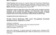 Program profilaktyki zakażeń wirusem brodawczaka ludzkiego (HPV).