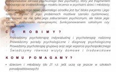 Oferta Ośrodka Środowiskowej Opieki Psychologicznej i Psychoterapeutycznej dla Dzieci i Młodzieży w Grybowie