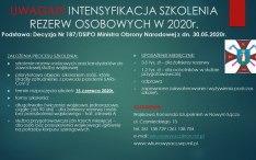 INTENSYFIKACJA SZKOLENIA REZERW OSOBOWYCH W 2020r.